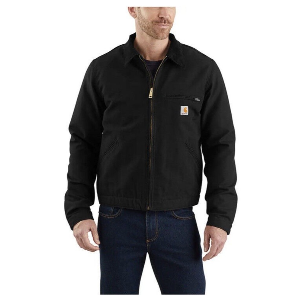 Carhartt Relaxed Fit Duck Blanket-Lined Detroit Jacket Tall Black Mens M NEW